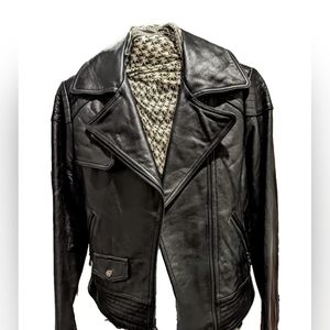 Buttery Leather Quilted Moto Jacket - Size S